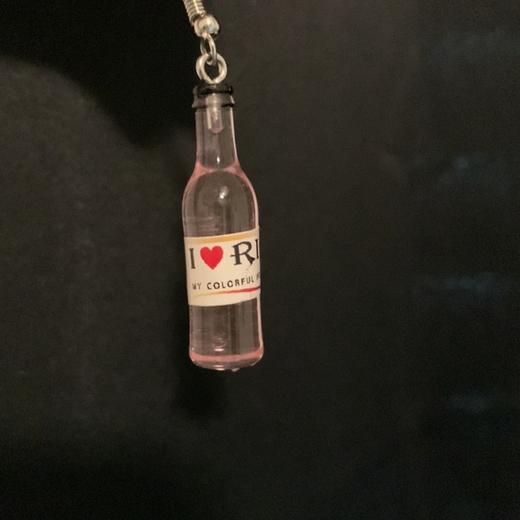 New rose wine bottle earrings - Picture 2 of 3